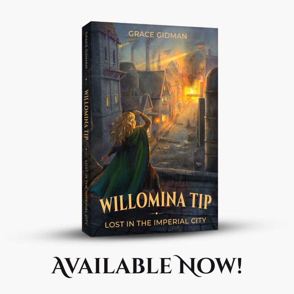 Paperback cover of Willomina Tip: Lost in the Imperial City with “Available Now” text.