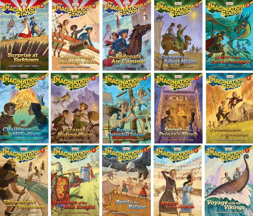 Covers from The Imagination Station children’s adventure book series